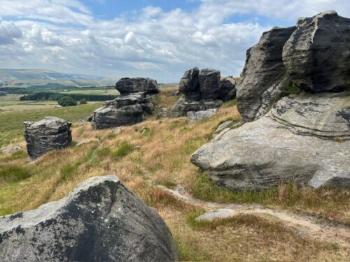 The gritstone rocks of the Bridestones on the moors near Todmorden, where Kitty screams out her frustration in Riot Women