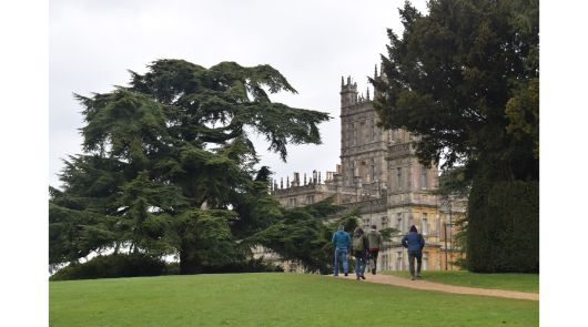 Downon Abbey Coach Tour - view of Highclere Castle from grounds