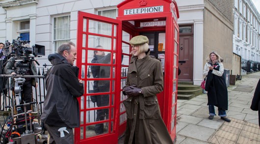 Nicole Kidman filming on location in Paddington Bear