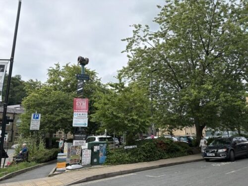The car park at St George's Square in Hebden Bridge where Ann is sick under a tree in Happy Valley