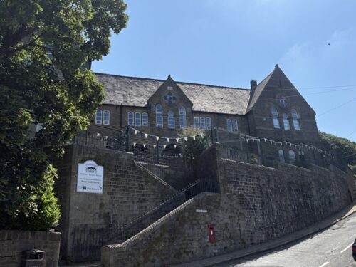 Stubbings Infant School on School Street in Hebden Bridge, a Riot Women filming location