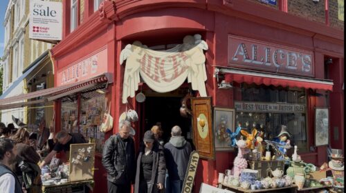 Alice’s Antiques on Portobello Road featured in the Paddington films in London