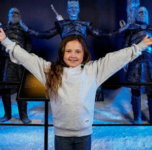 Girl in front of the night