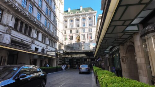 The Savoy Hotel filming location featured in Notting Hill on the Strand in London